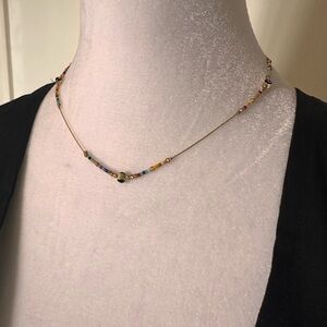 Multicolor Beaded Gold Necklace